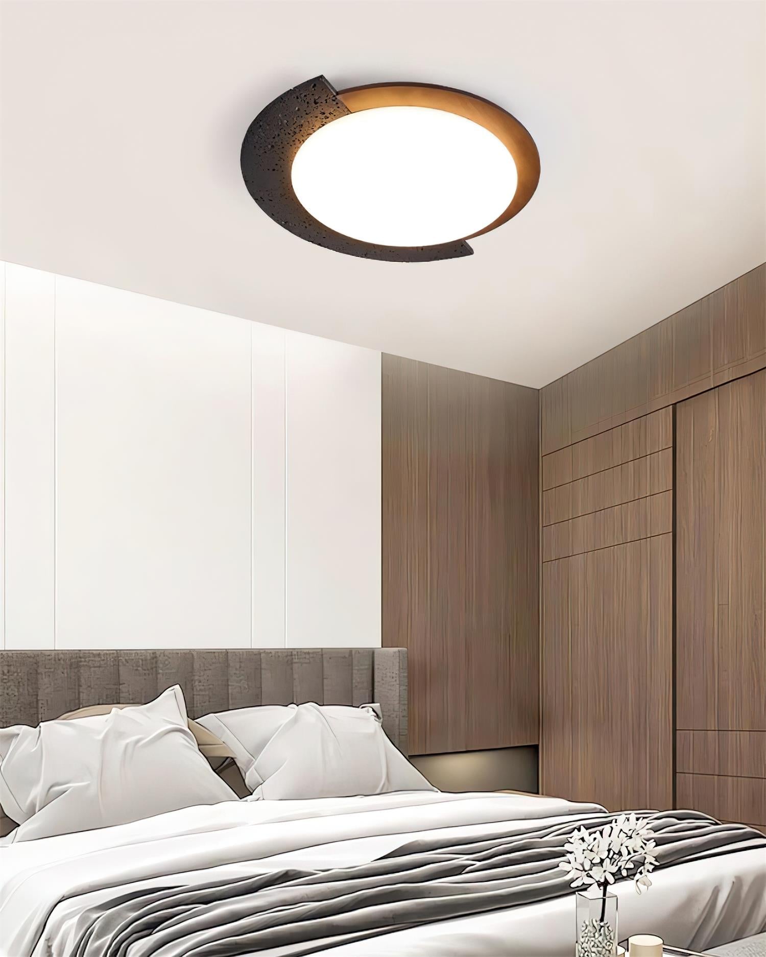 Ritta Travertine Oval LED Ceiling Light - Neutralighting