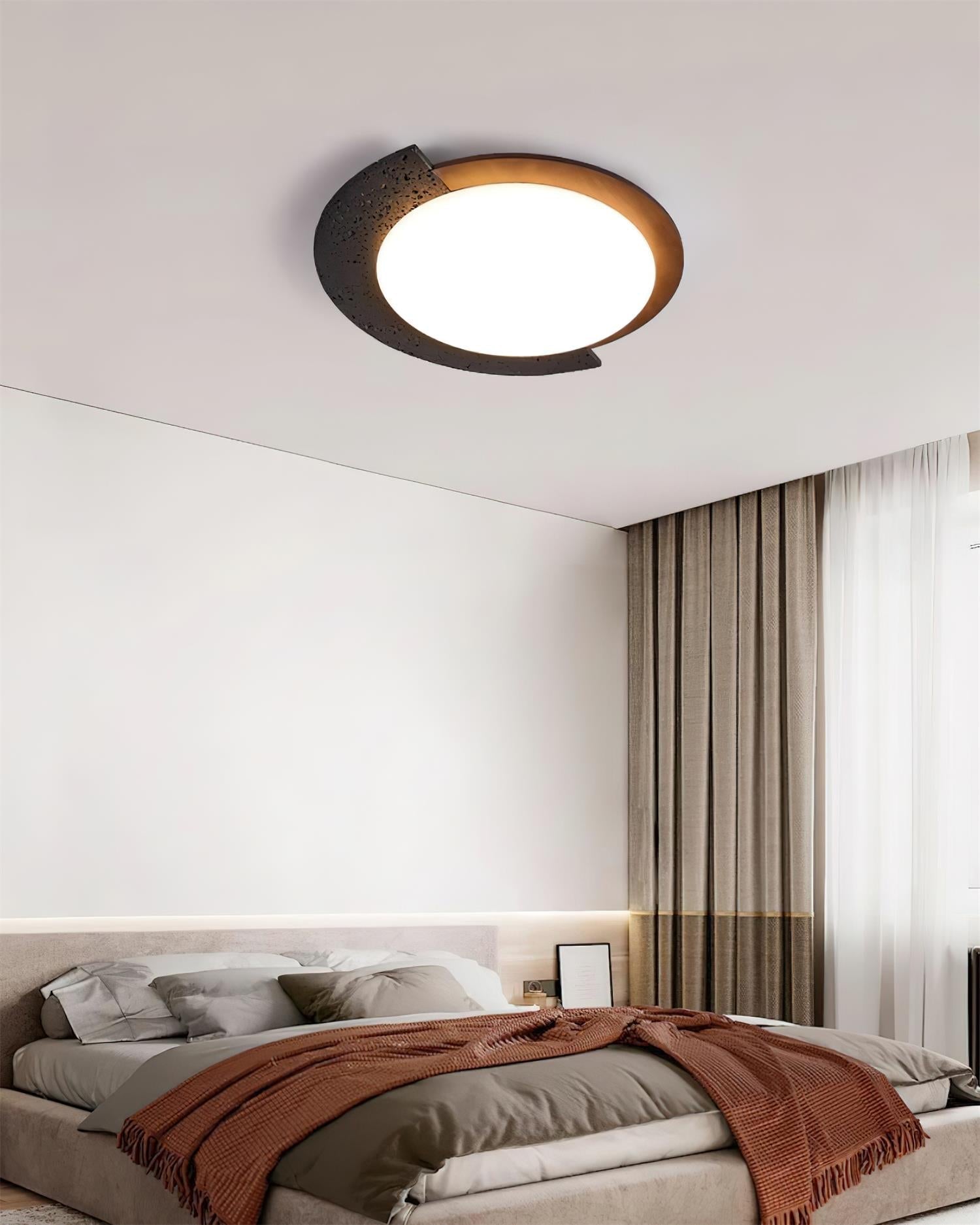 Ritta Travertine Oval LED Ceiling Light - Neutralighting