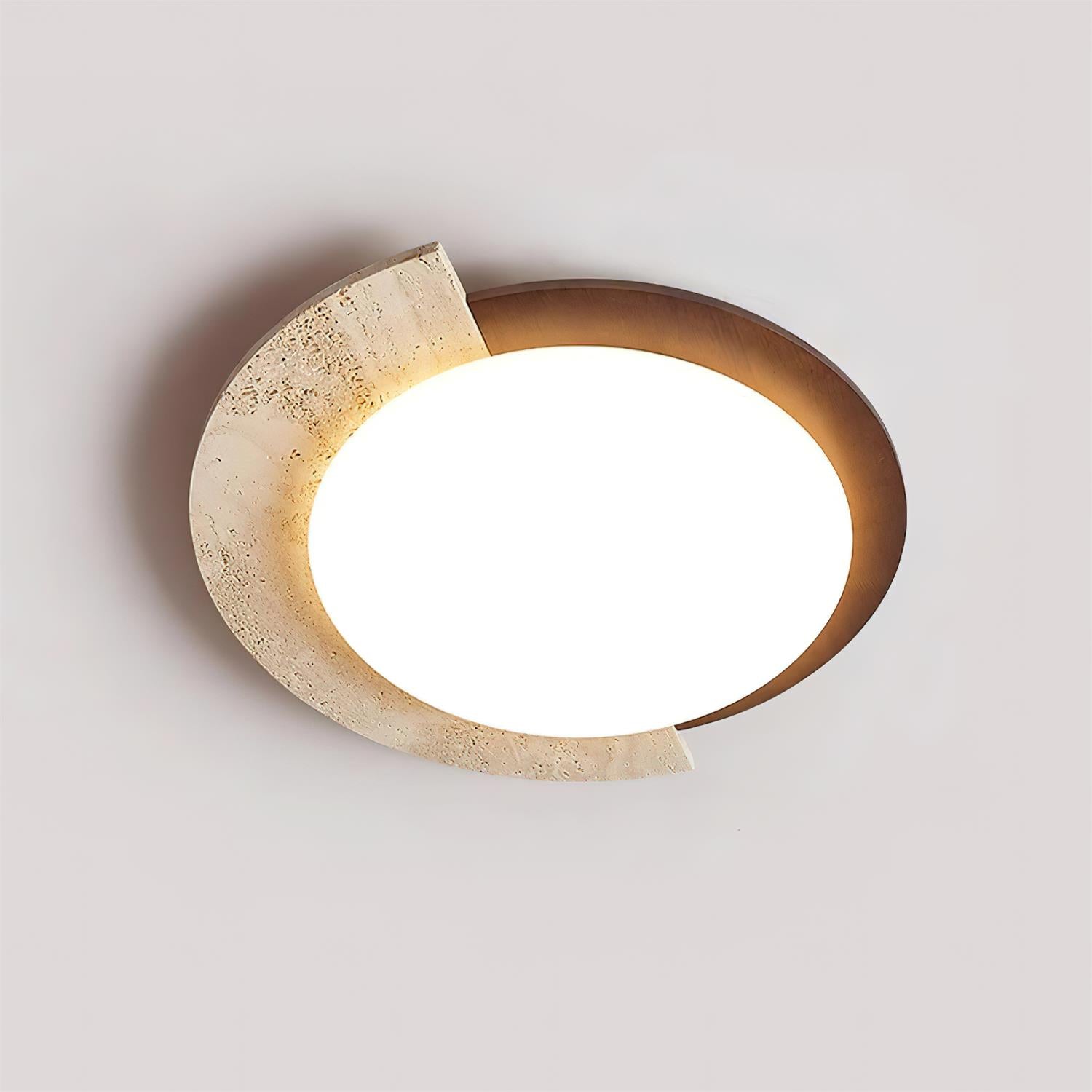 Ritta Travertine Oval LED Ceiling Light - Neutralighting