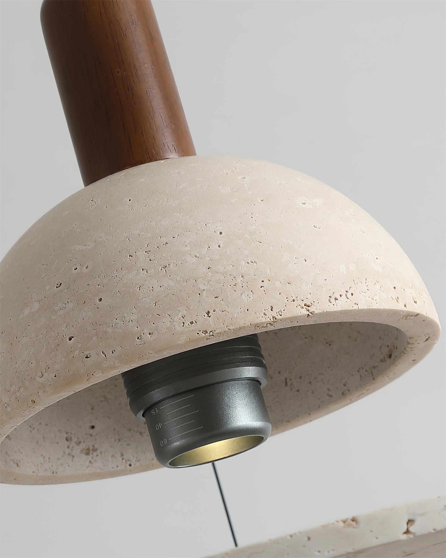 Ritta Travertine Dome & Ring Pendant Lamp - Neutralighting