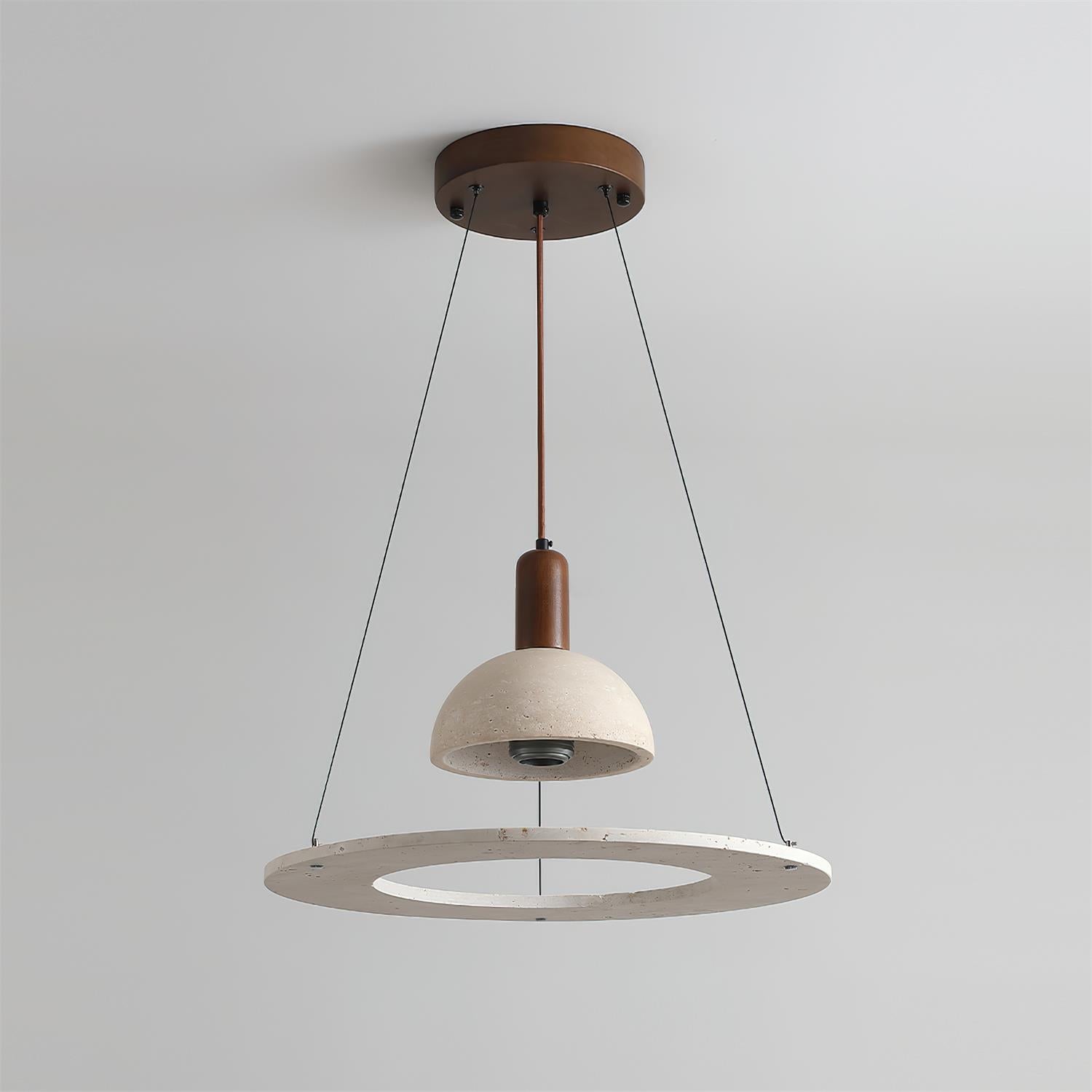 Ritta Travertine Dome & Ring Pendant Lamp - Neutralighting