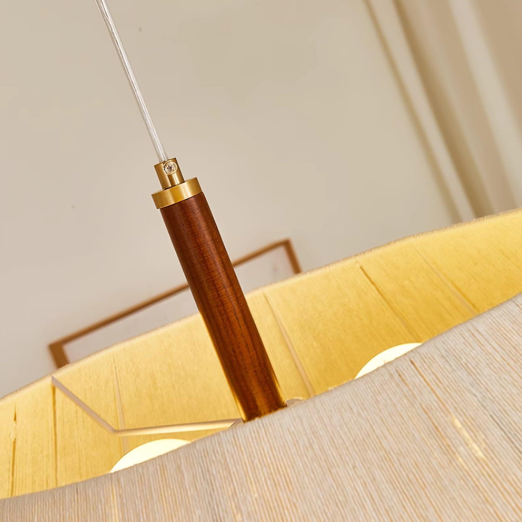 Pendant Lamp Cotton-Thread Shade Walnut Wood Natural - Neutralighting