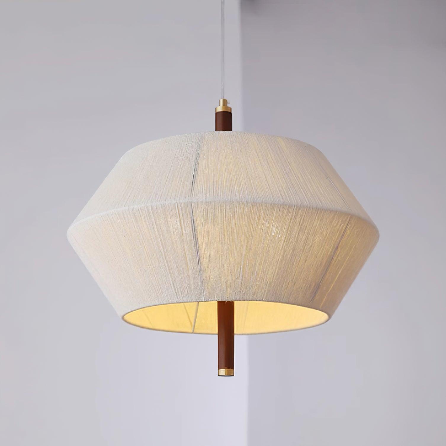 Pendant Lamp Cotton-Thread Shade Walnut Wood Natural - Neutralighting