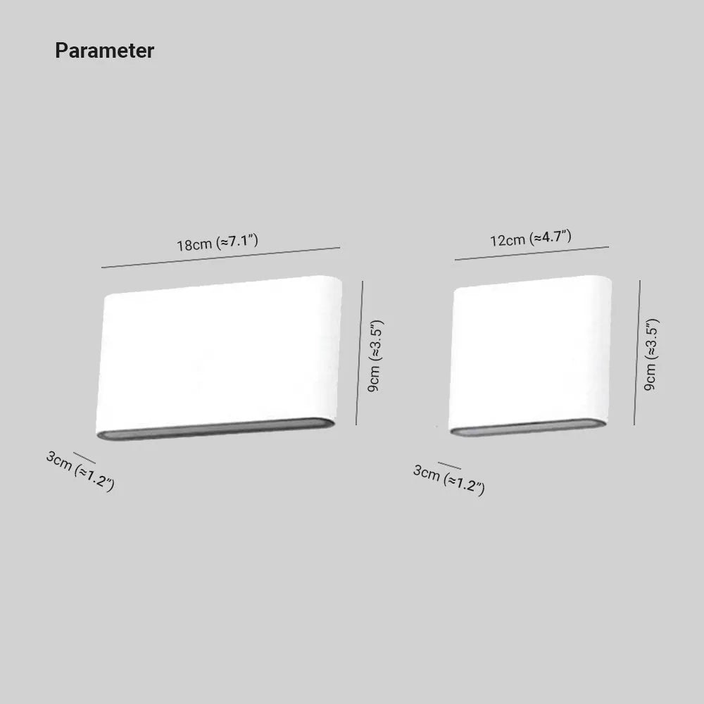 Bastro Modern Rectagulart Waterproof Outdoor Wall Lamp, Black/White - Neutralighting