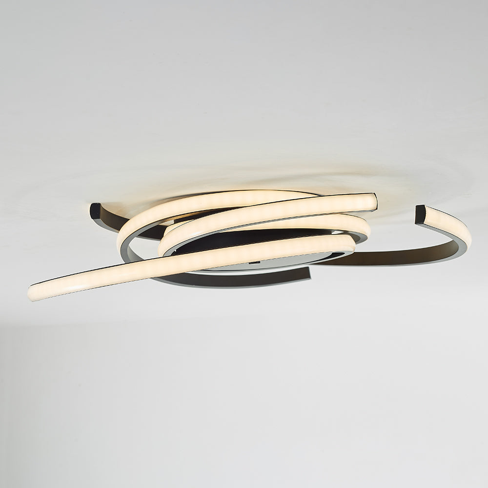Arisha Modern Multi Arc Linetype Ceiling Light,Black/White - Neutralighting