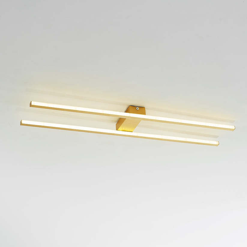 Arisha Modern Minimaliste Flush Mount Ceiling Light, Double-Linear - Neutralighting