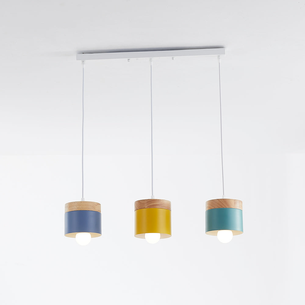 Valentina Modern Can Shape Metal/Wood Pendant Light - Neutralighting