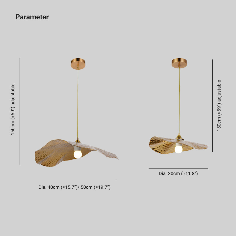 Arisha Natural Lotus Leaf Metal Pendant Light - Neutralighting