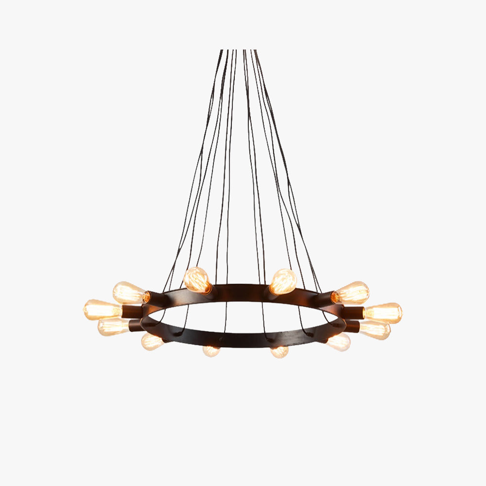 Silva Vintage LED Chandelier Brown Metal Living Room/Bar - Neutralighting