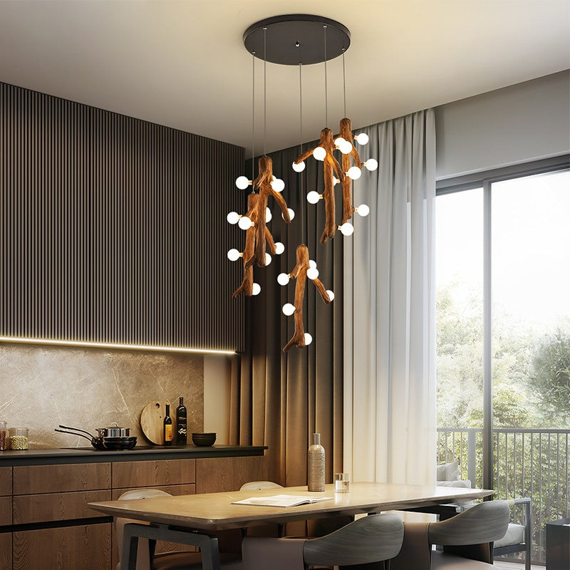 Epoch Nordic LED Chandelier Wood Living Dining Room Bedroom - Neutralighting