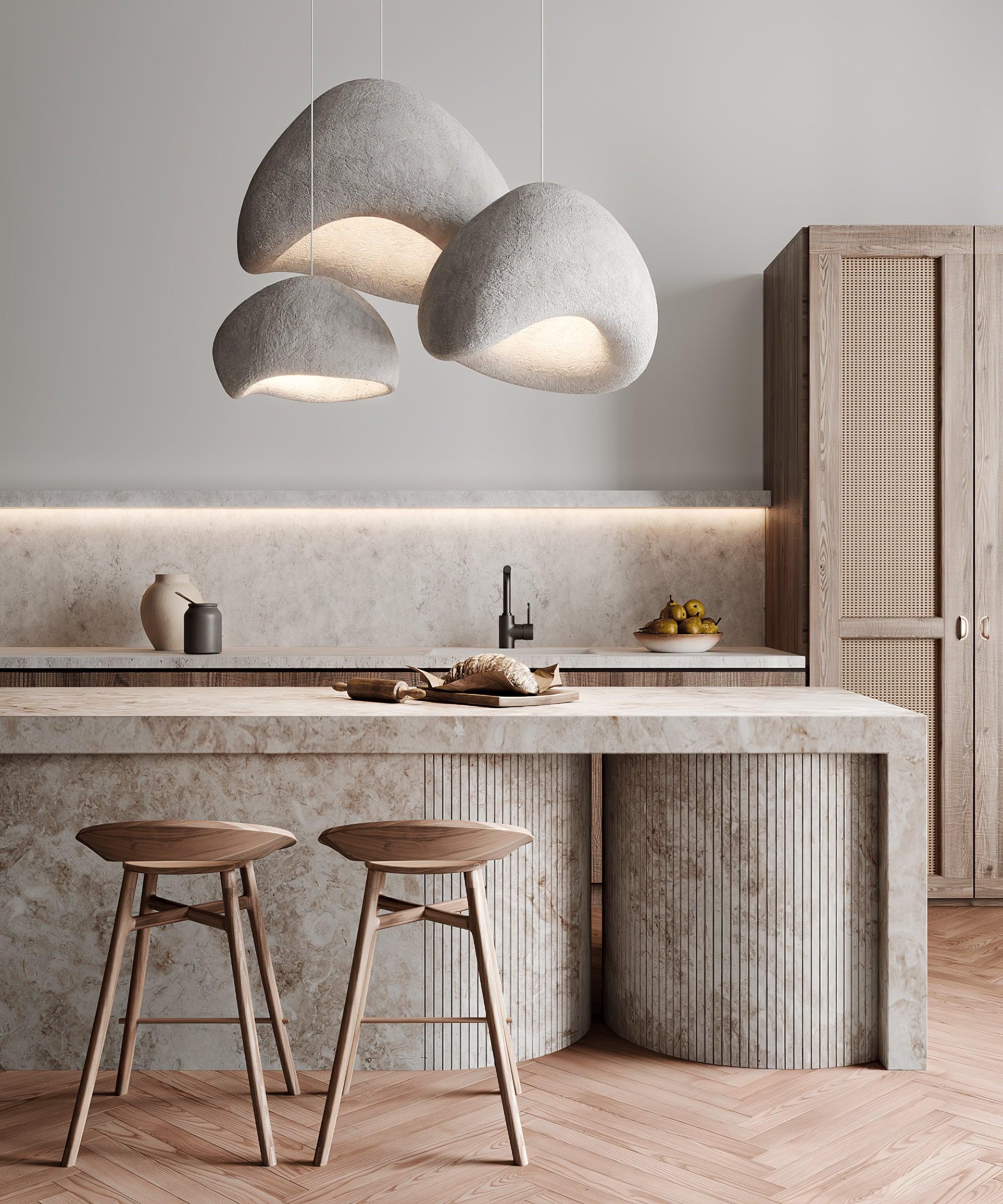 Chandelier Wabi-Sabi Pebble Cluster Organic Form Minimalist Artistic - Neutralighting