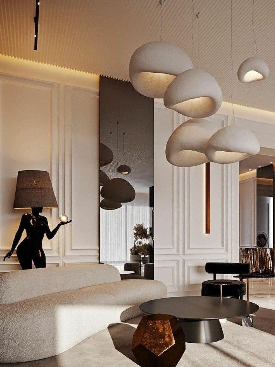 Chandelier Wabi-Sabi Pebble Cluster Organic Form Minimalist Artistic - Neutralighting