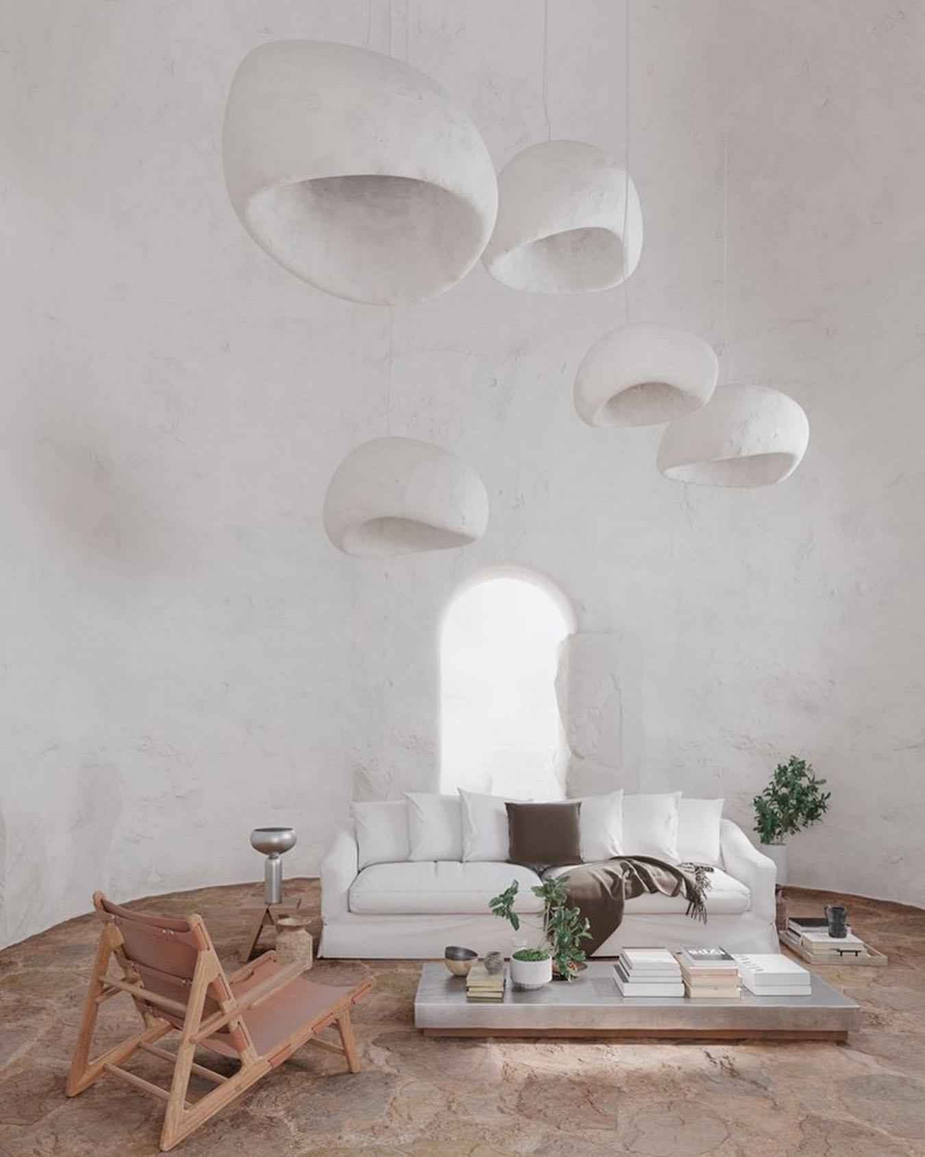 Chandelier Wabi-Sabi Pebble Cluster Organic Form Minimalist Artistic - Neutralighting