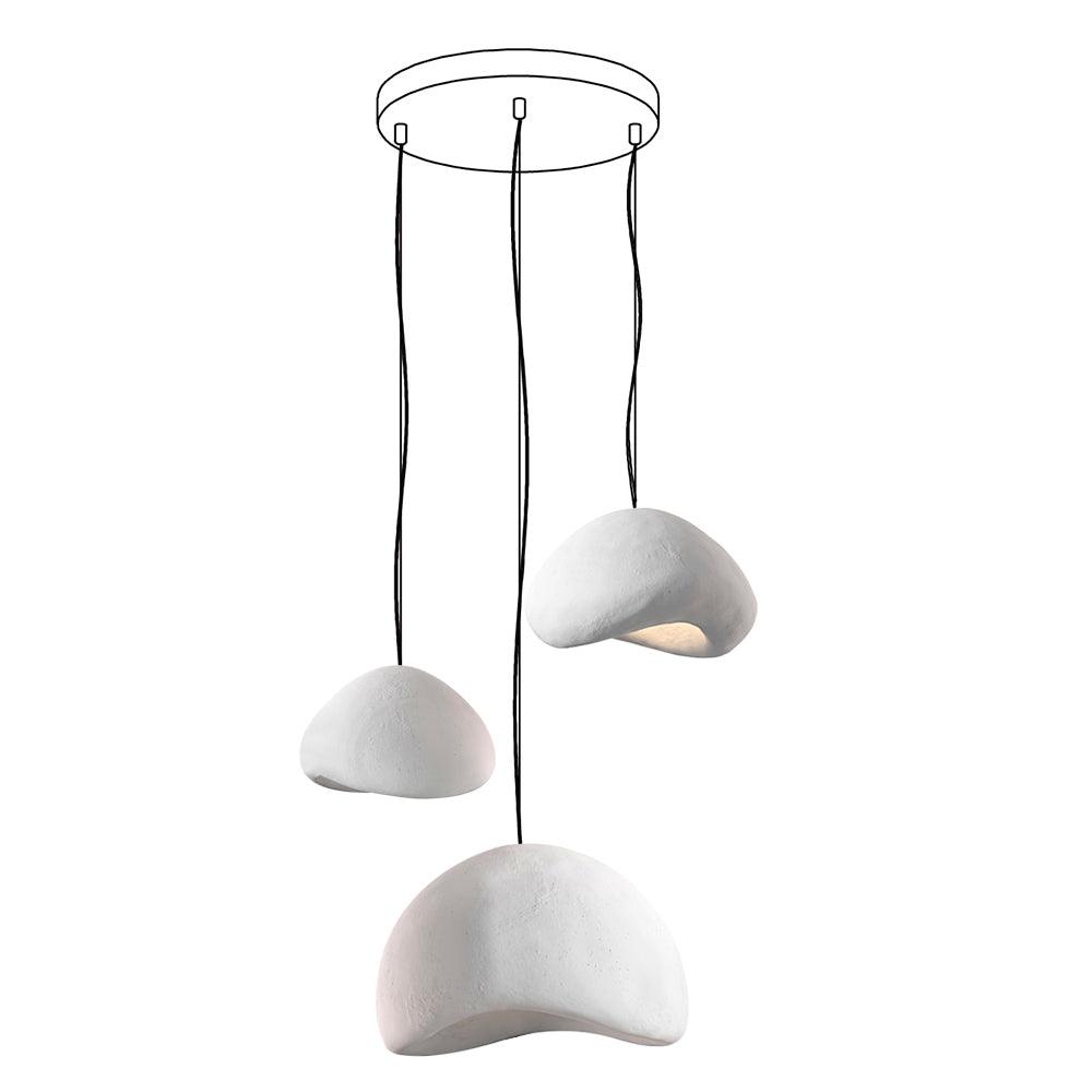 Chandelier Wabi-Sabi Pebble Cluster Organic Form Minimalist Artistic - Neutralighting