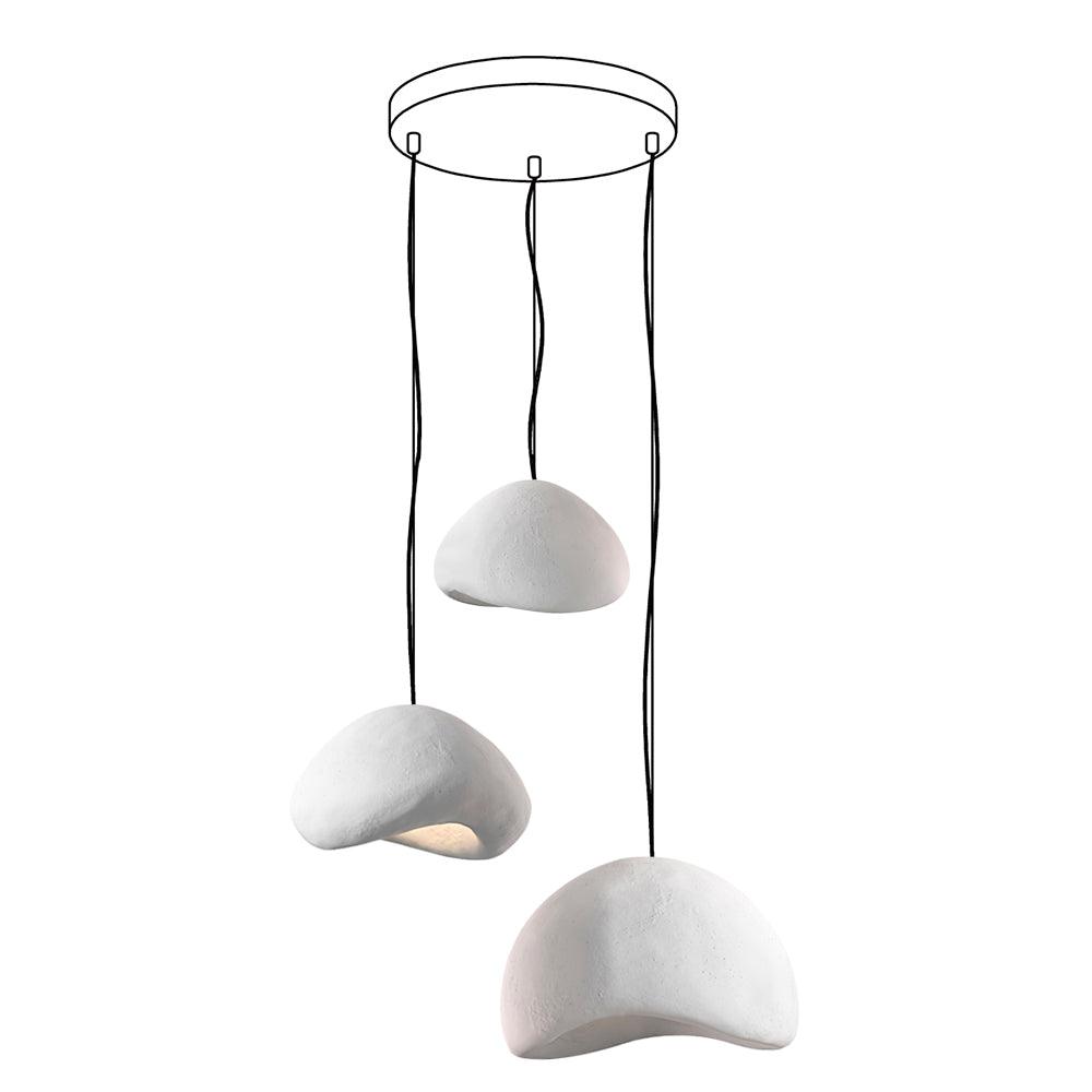Chandelier Wabi-Sabi Pebble Cluster Organic Form Minimalist Artistic - Neutralighting