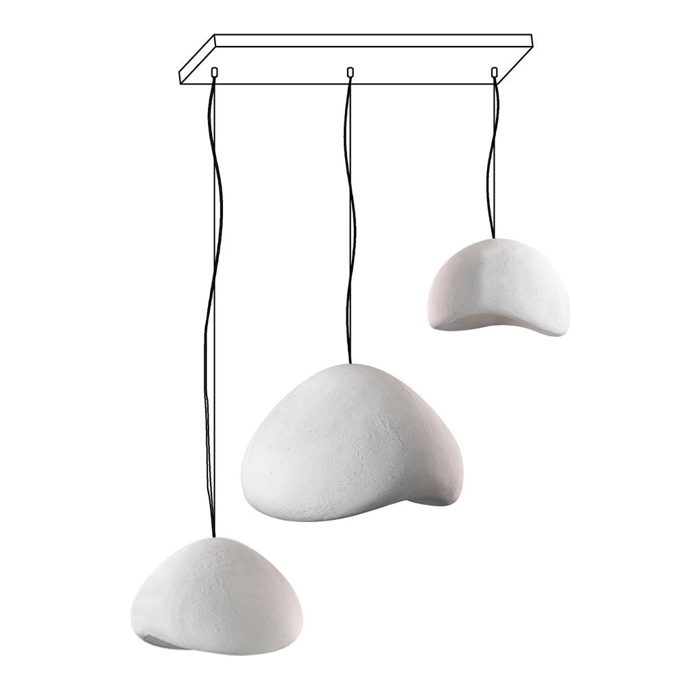 Chandelier Wabi-Sabi Pebble Cluster Organic Form Minimalist Artistic - Neutralighting