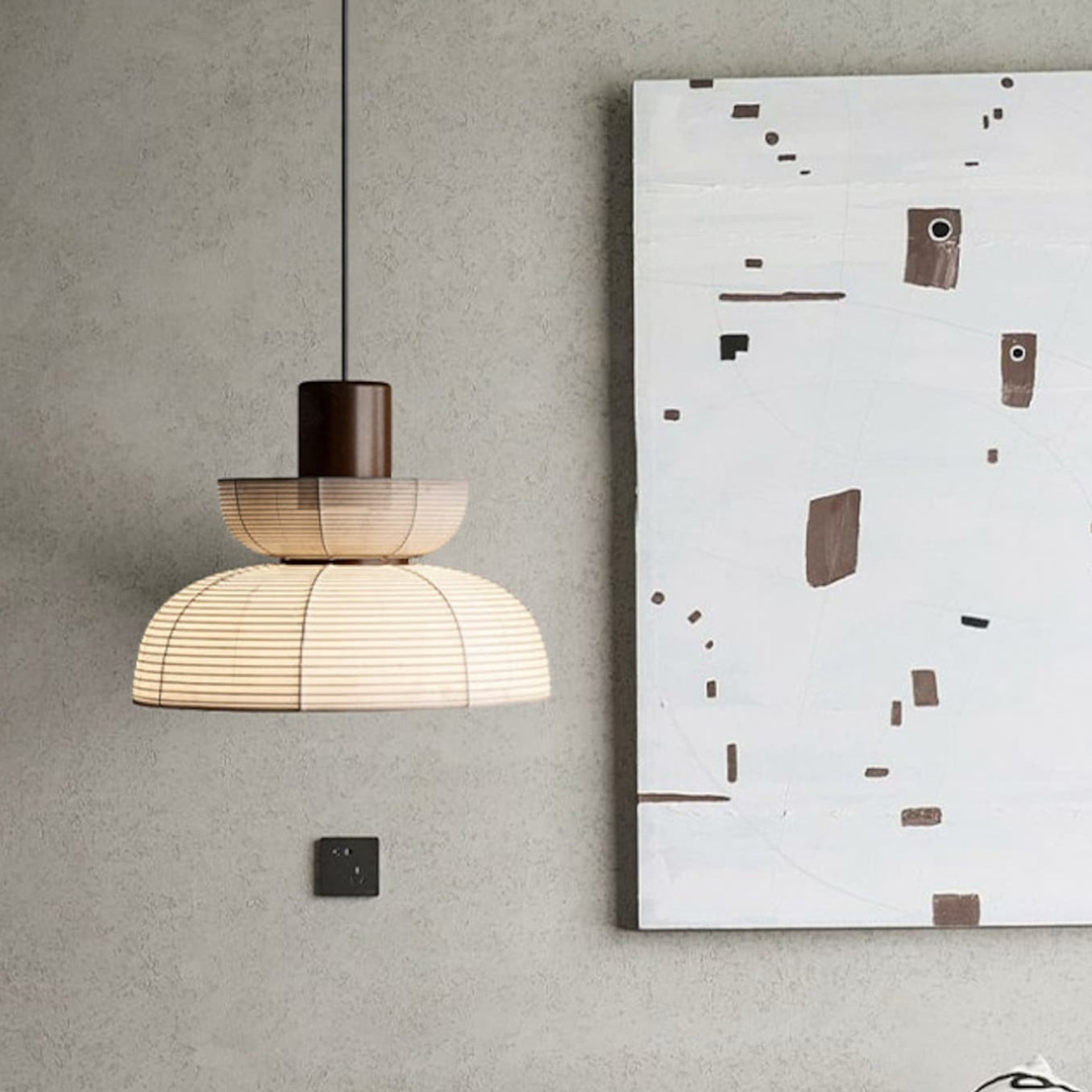 Ritta Pendant Light Neutral Paper Modern Fabric White - Neutralighting