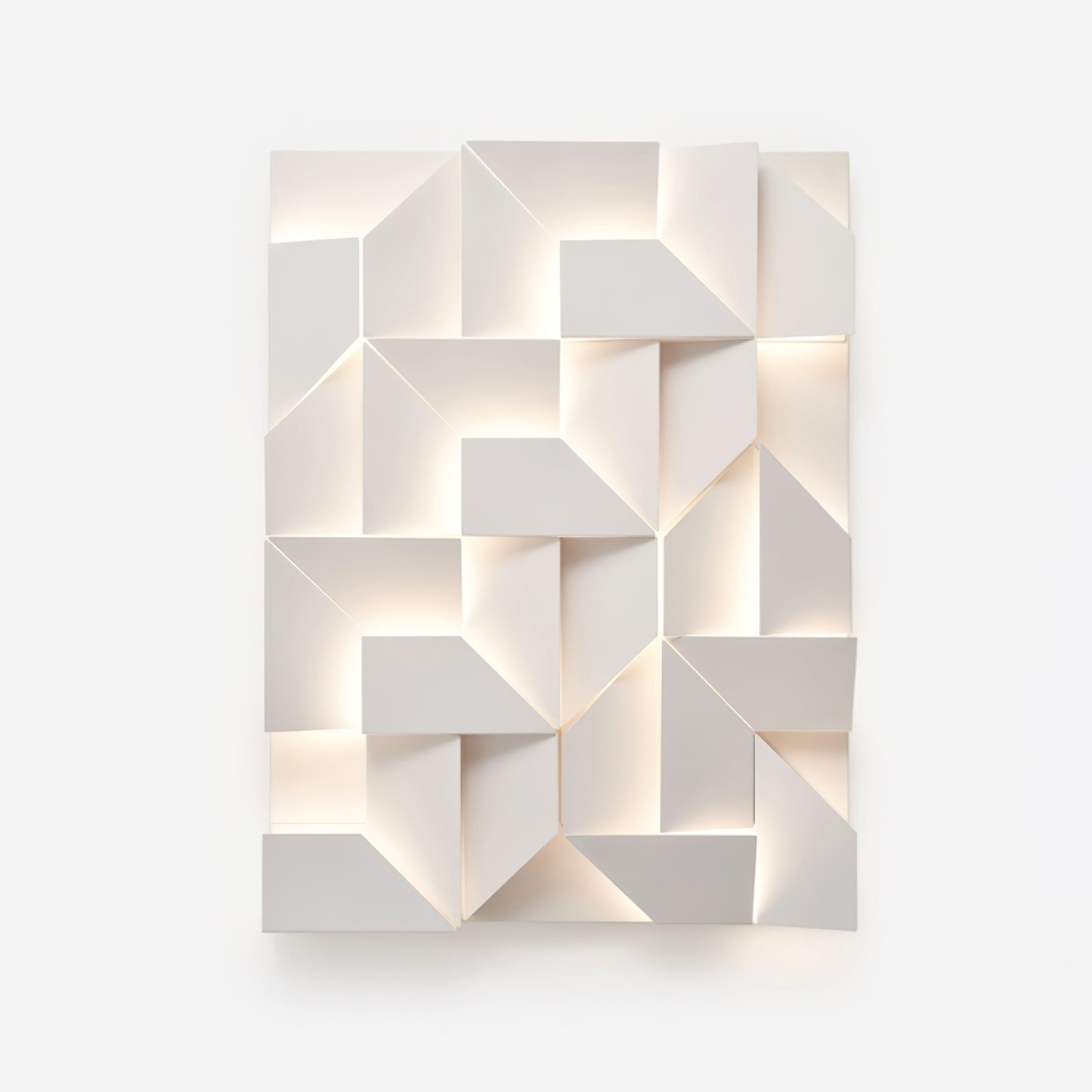 Wall Lamp 3D Geometric Panels Layered Light Art Remote Dimming Modern - Neutralighting