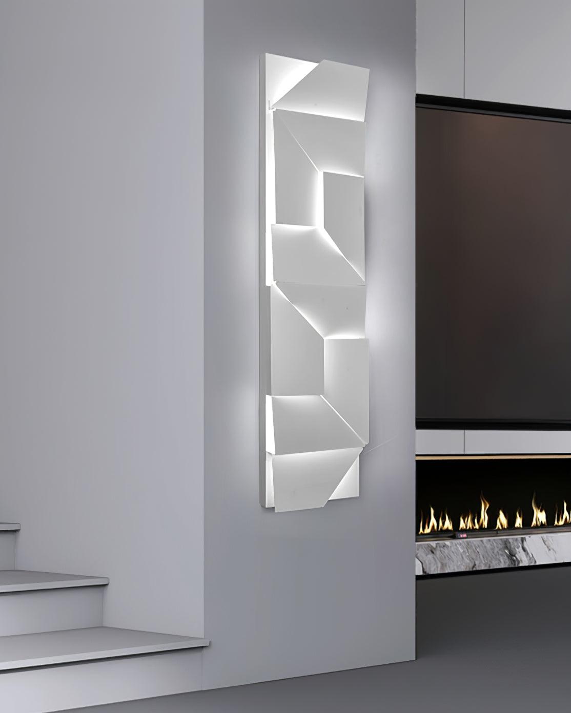 Wall Lamp 3D Geometric Panels Layered Light Art Remote Dimming Modern - Neutralighting