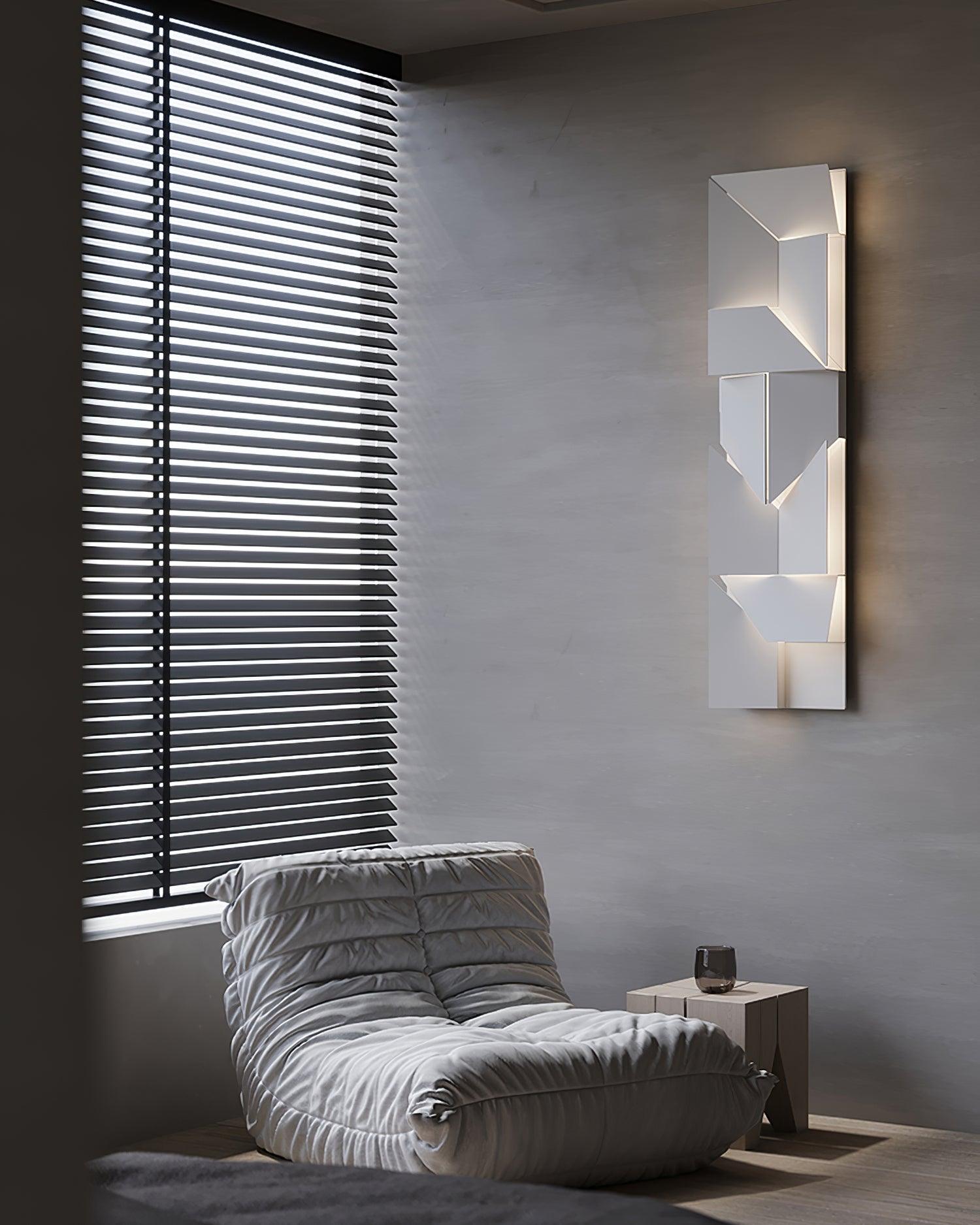 Wall Lamp 3D Geometric Panels Layered Light Art Remote Dimming Modern - Neutralighting