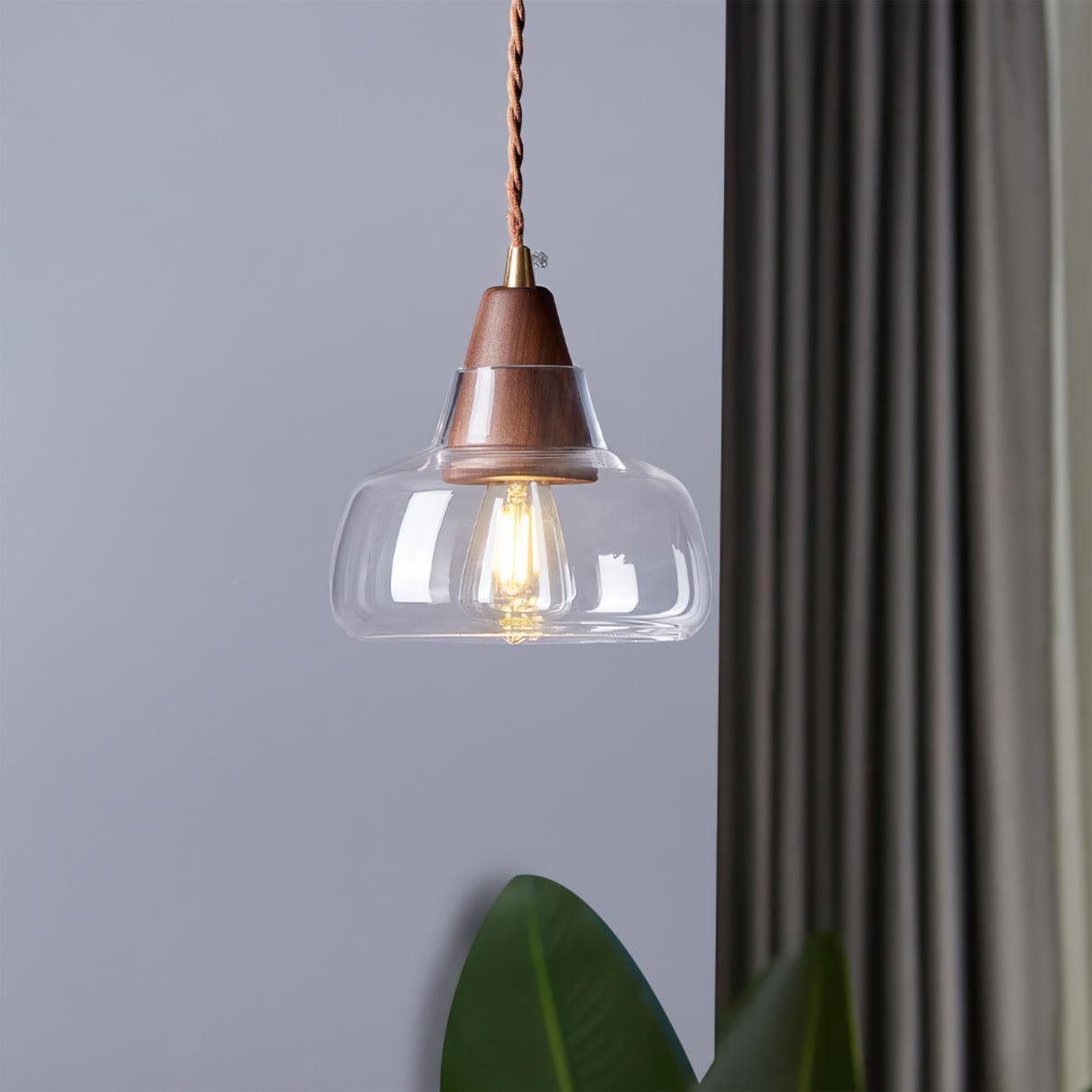 Walnut Glass Pendant Lamp