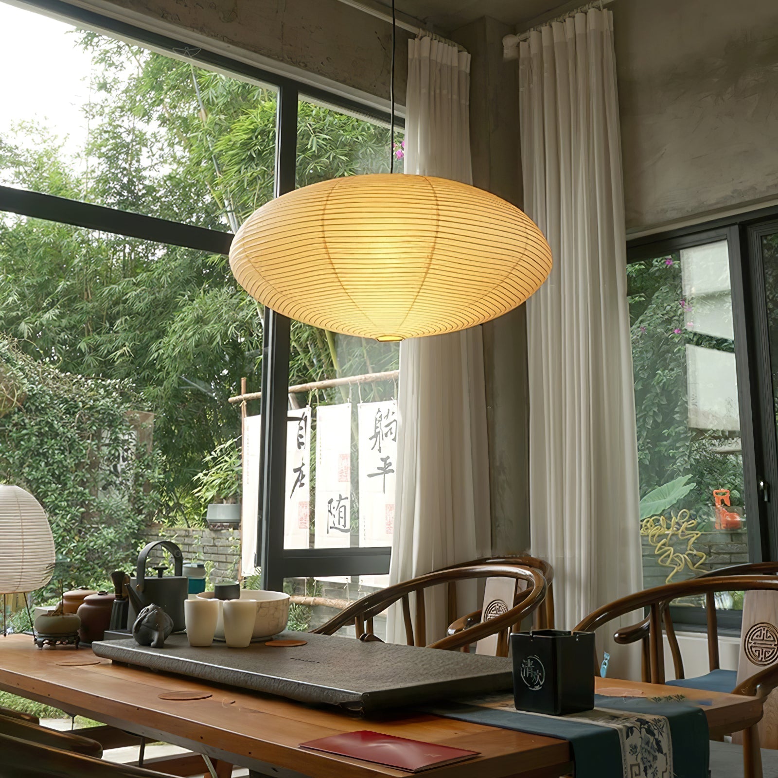 Sente Washi Paper Swag Pendant Light - Neutralighting