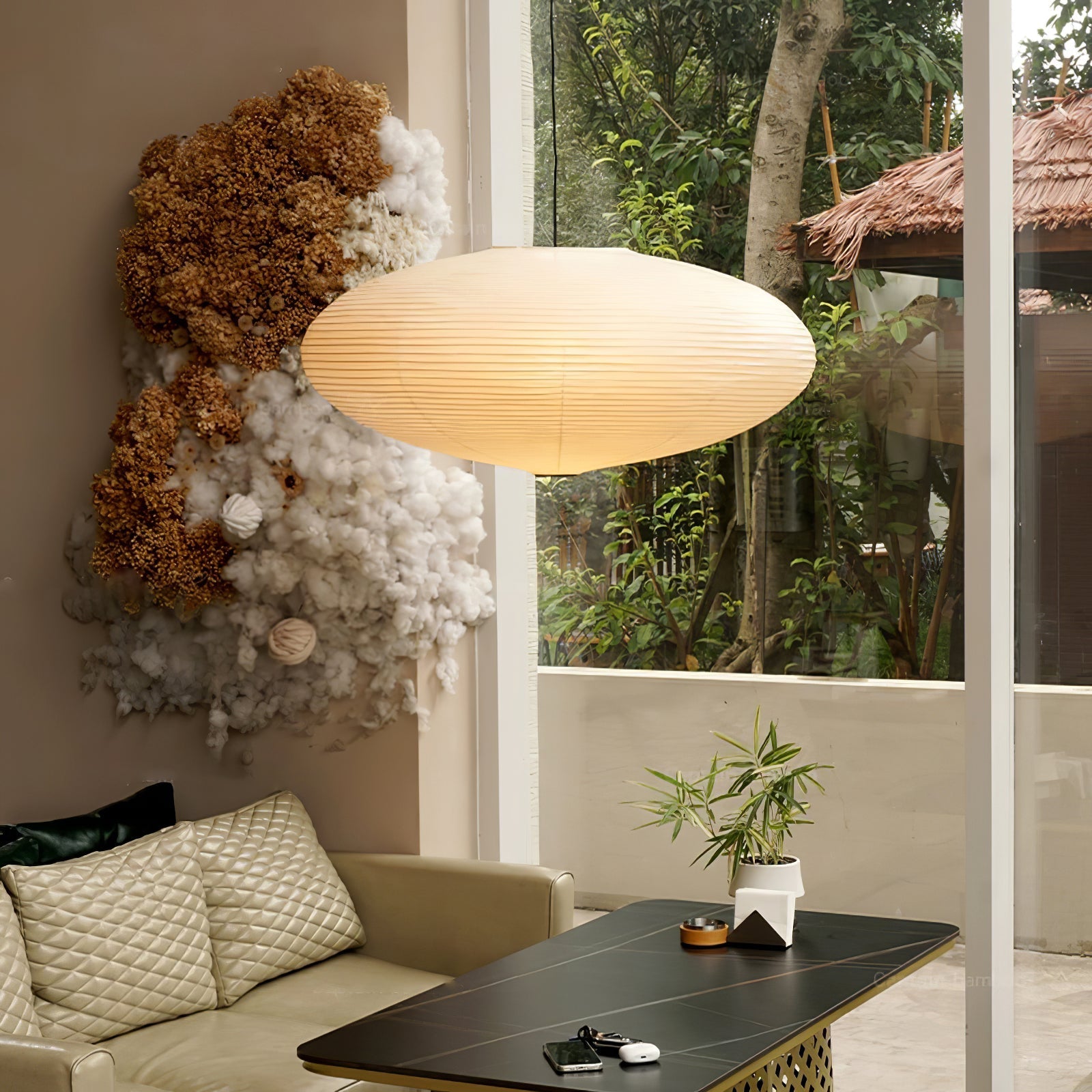 Sente Washi Paper Swag Pendant Light - Neutralighting