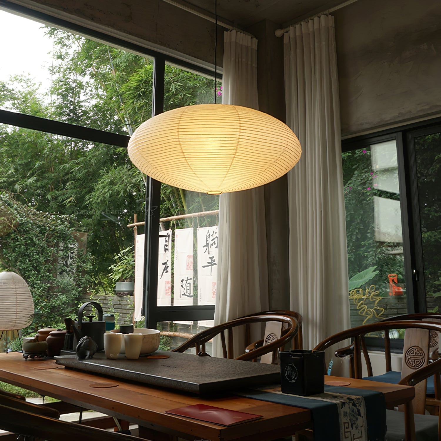 Sente Washi Paper Swag Pendant Light - Neutralighting