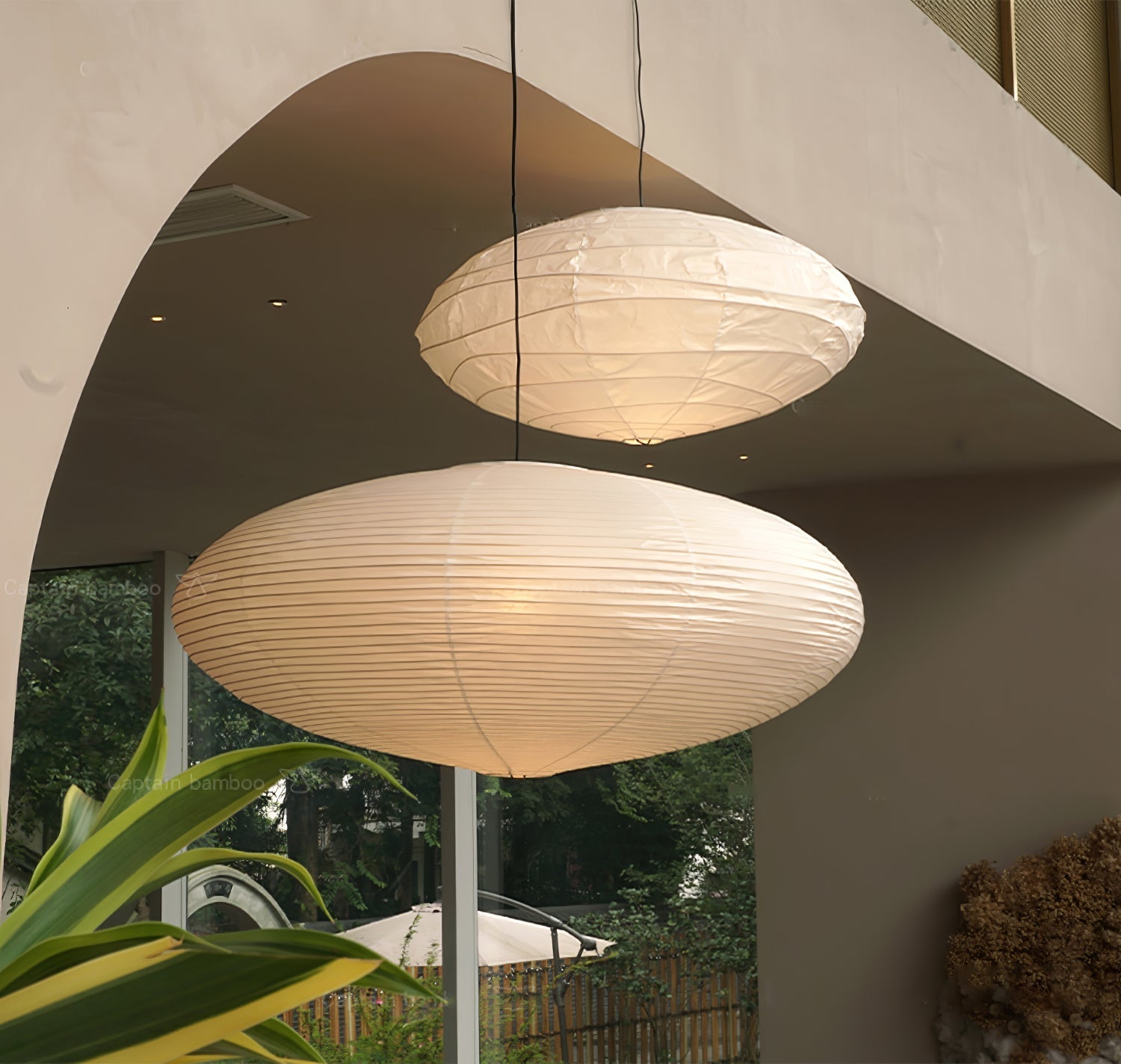 Sente Washi Paper Swag Pendant Light - Neutralighting