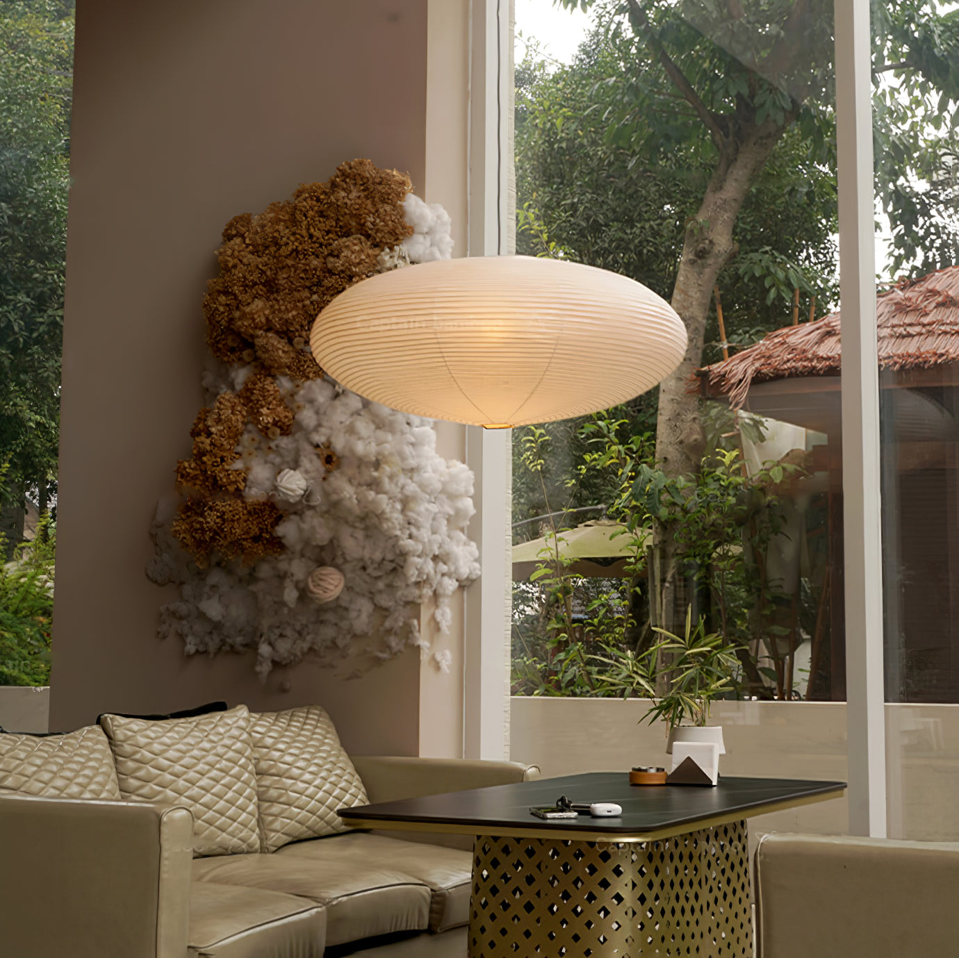 Sente Washi Paper Swag Pendant Light - Neutralighting
