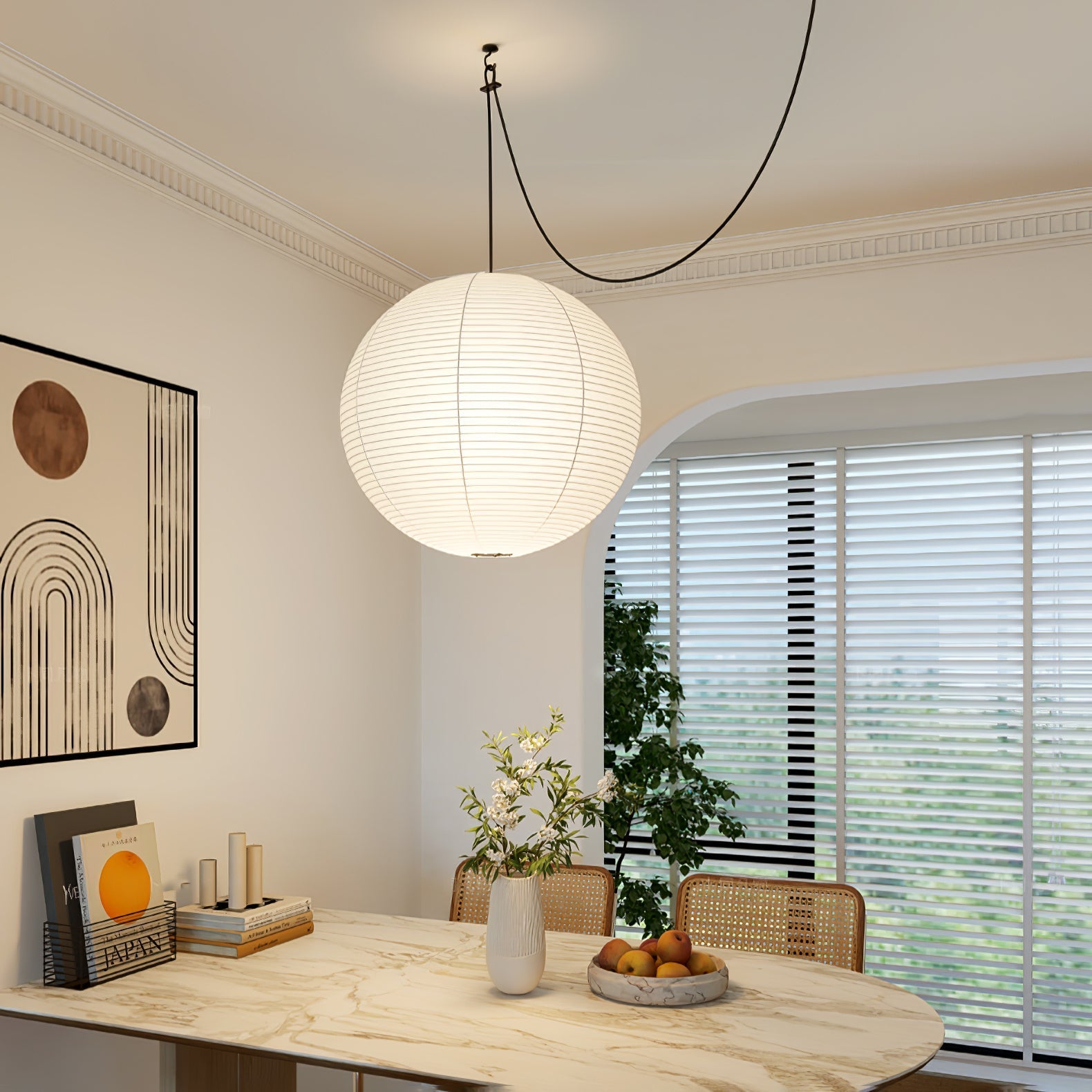 Sylin Pendant Swag Light Mulberry Silk - Neutralighting