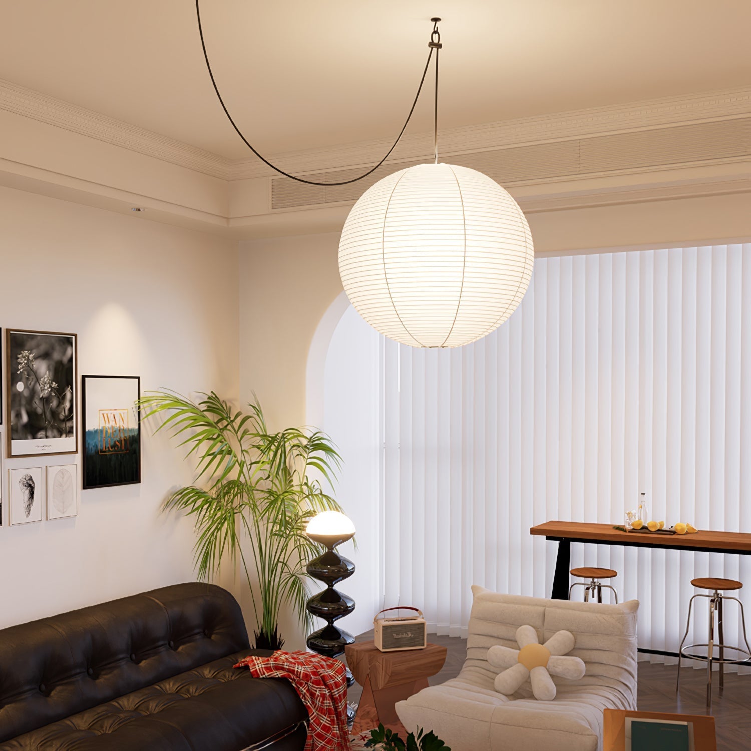 Sylin Pendant Swag Light Mulberry Silk - Neutralighting
