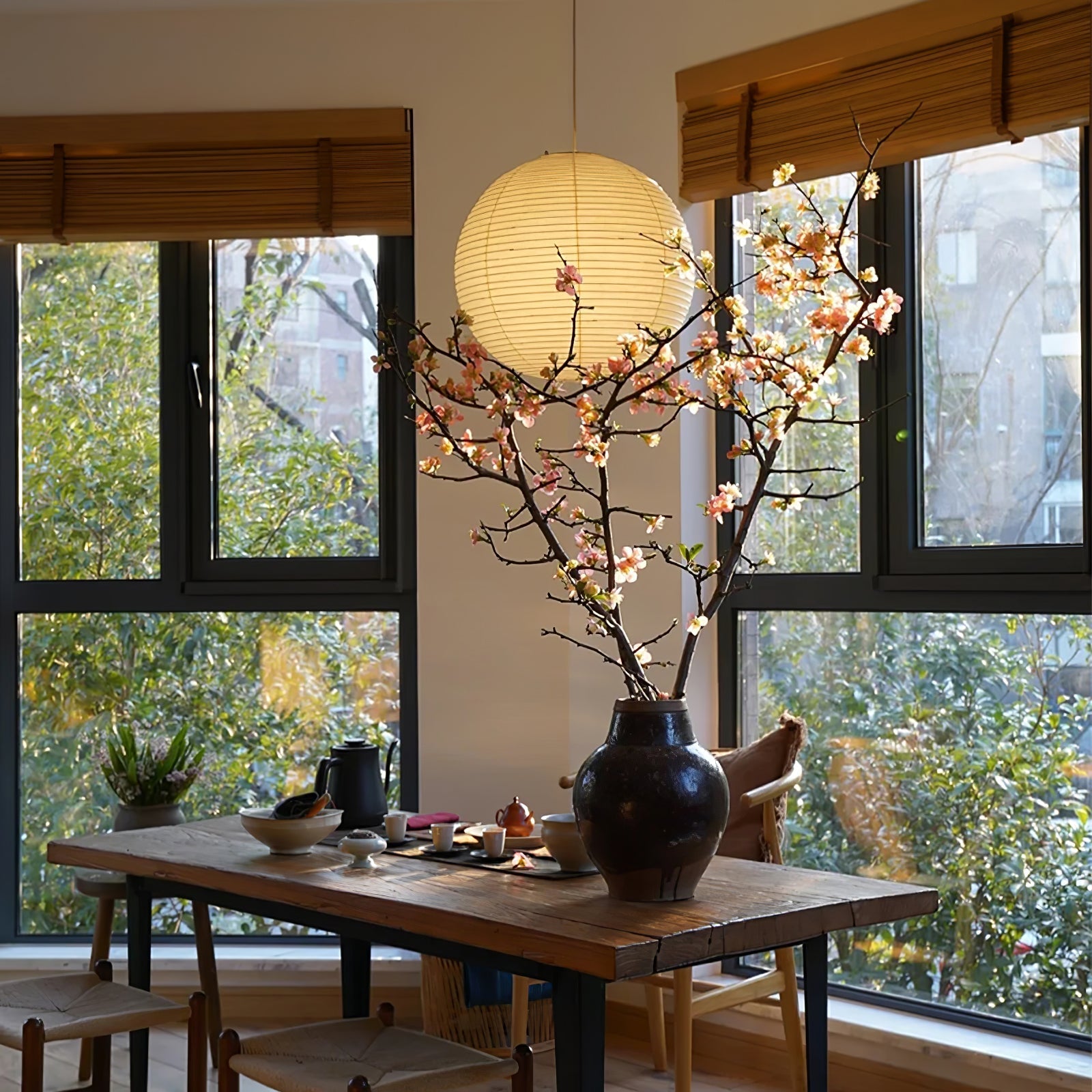 Sylin Pendant Swag Light Mulberry Silk - Neutralighting