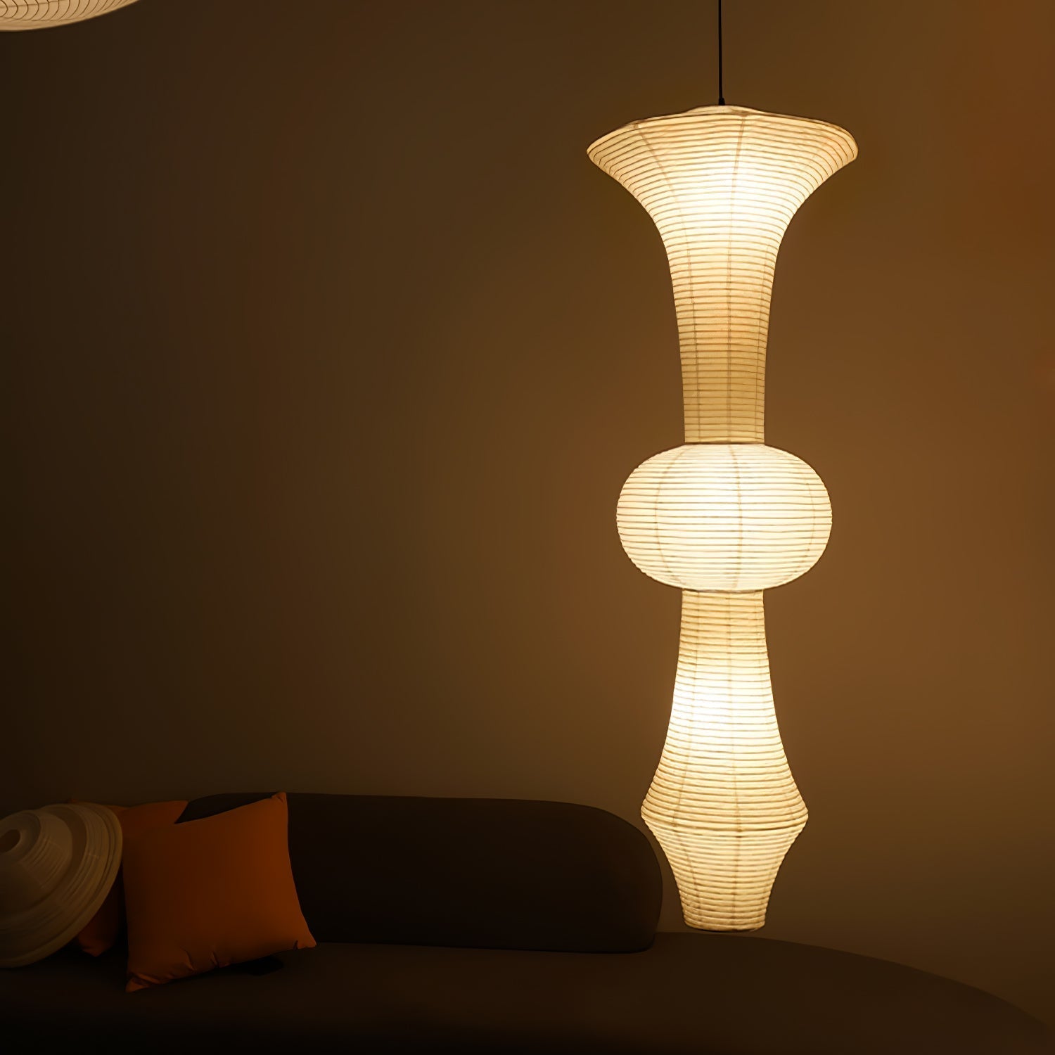 Faye Sculptural Paper Vertical Pendant Light - Neutralighting
