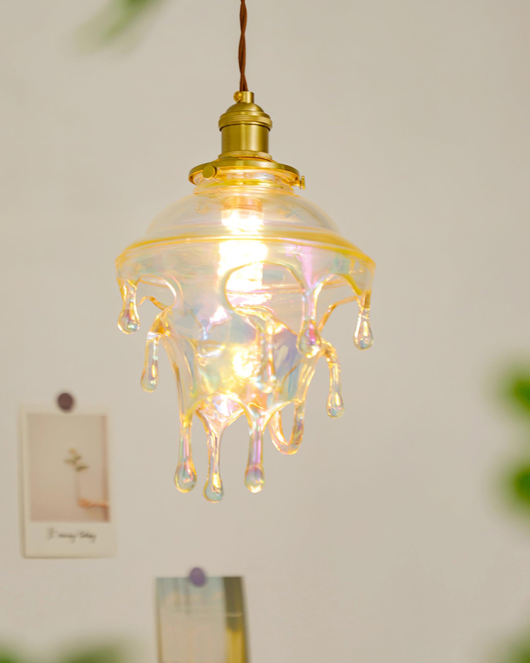 Pendant Lamp Iridescent Water Drop Shade Artistic Glow Contemporary - Neutralighting