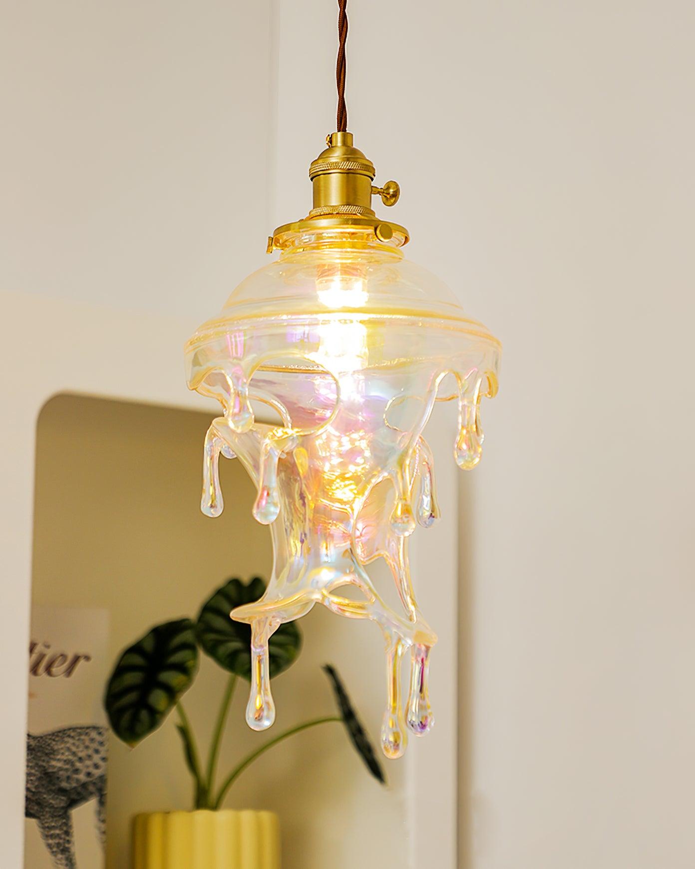 Pendant Lamp Iridescent Water Drop Shade Artistic Glow Contemporary - Neutralighting