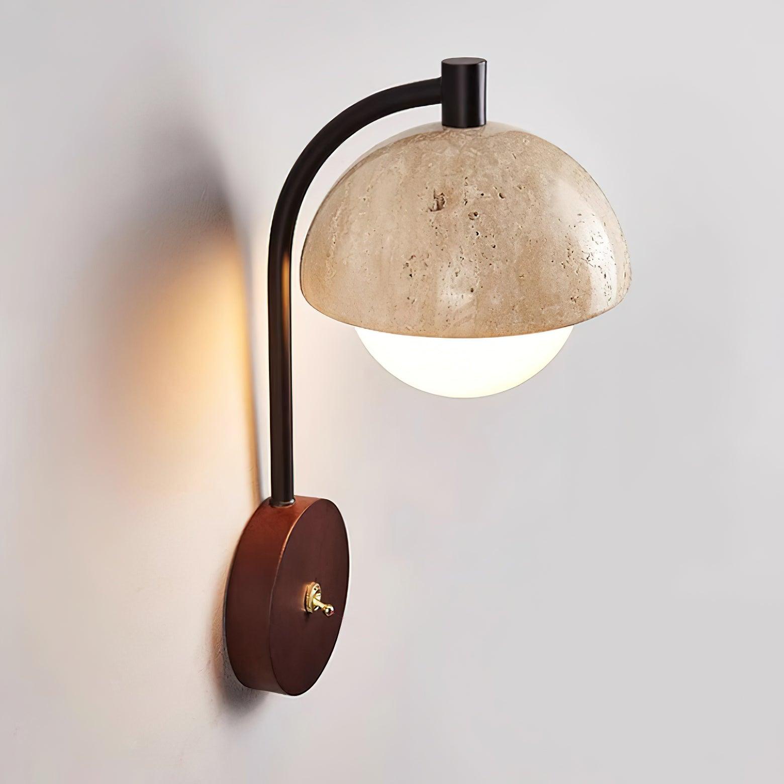 Ritta Wall Lamp Travertine Wood Dome - Neutralighting