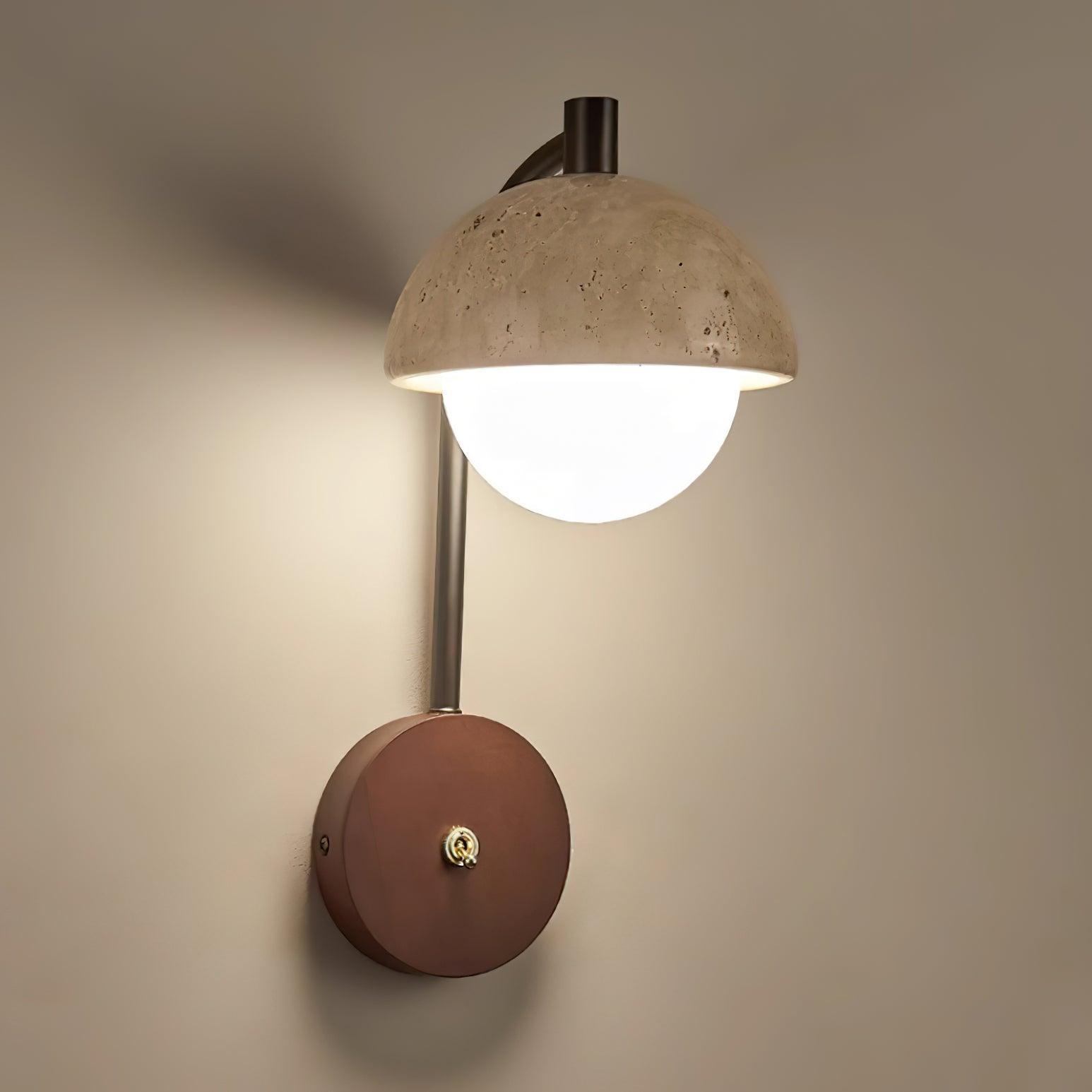 Ritta Wall Lamp Travertine Wood Dome - Neutralighting