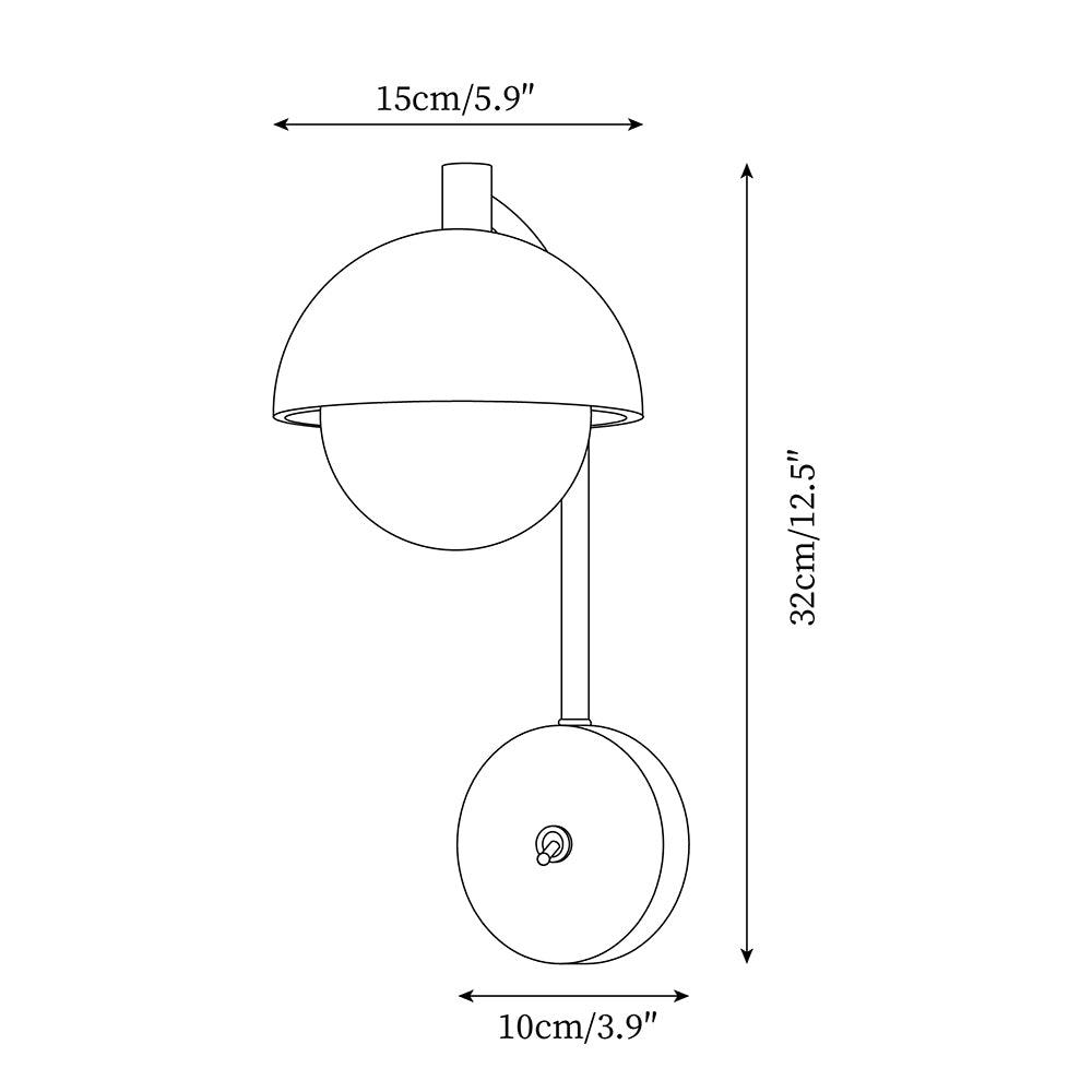 Ritta Wall Lamp Travertine Wood Dome - Neutralighting