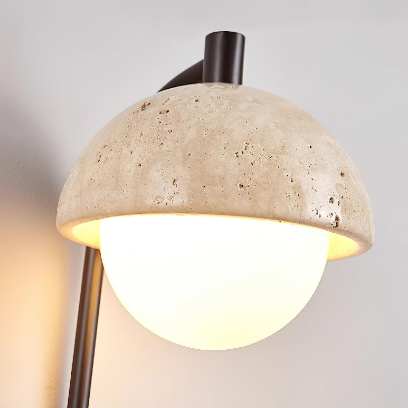 Ritta Wall Lamp Travertine Wood Dome - Neutralighting
