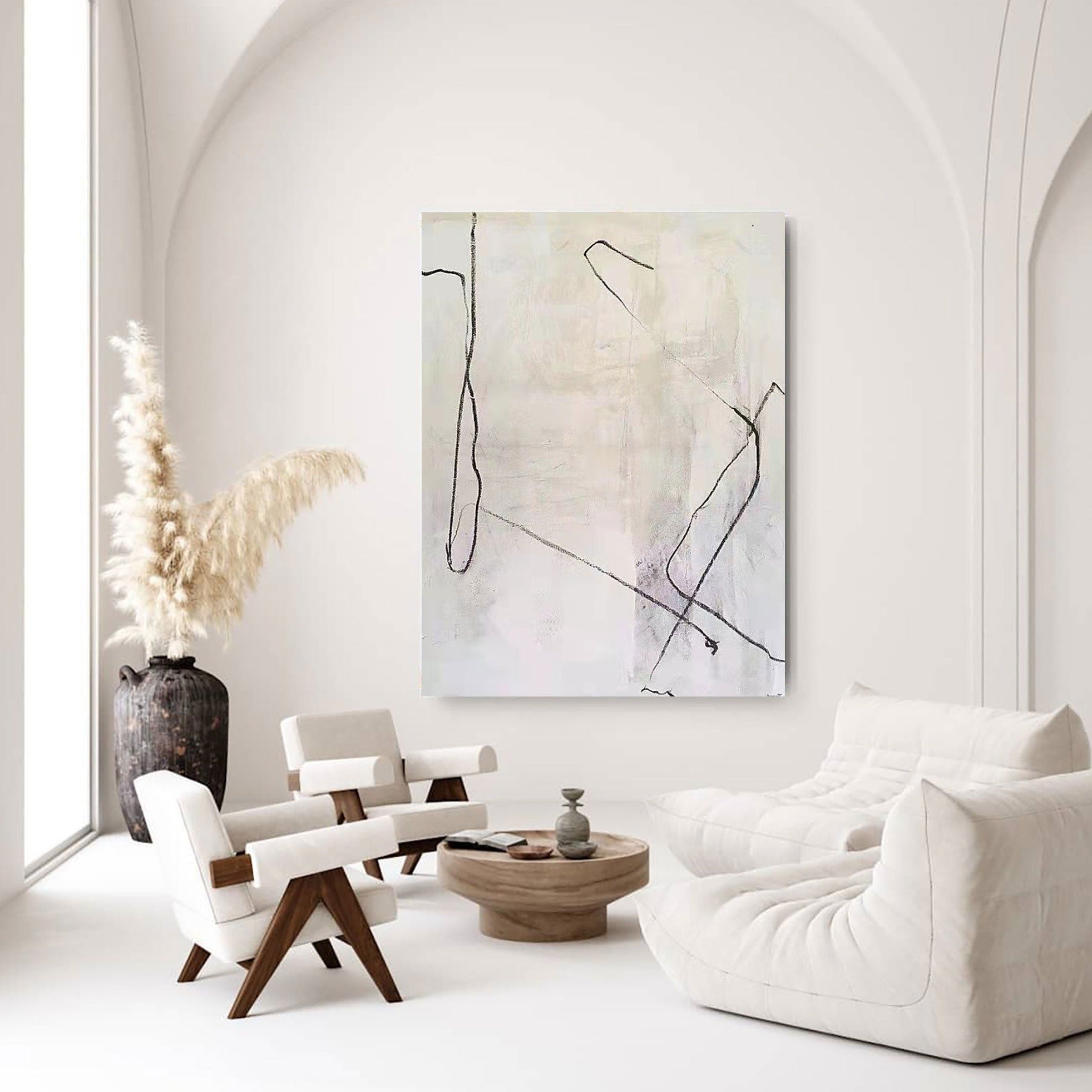 Minimalist Line Art Abstract Figure Wall Art