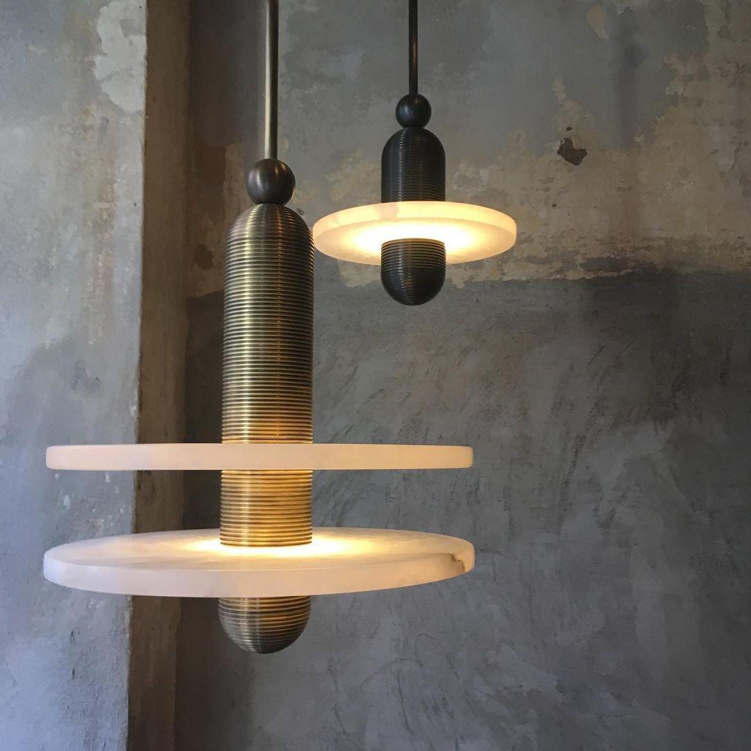 Goose White Alabaster Copper Pendant Lamp - Neutralighting