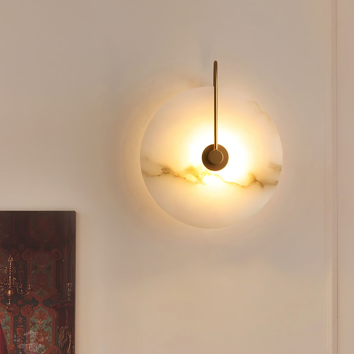 Kristy Alabaster LED Wall Lamp Round Iconic Circular - Neutralighting