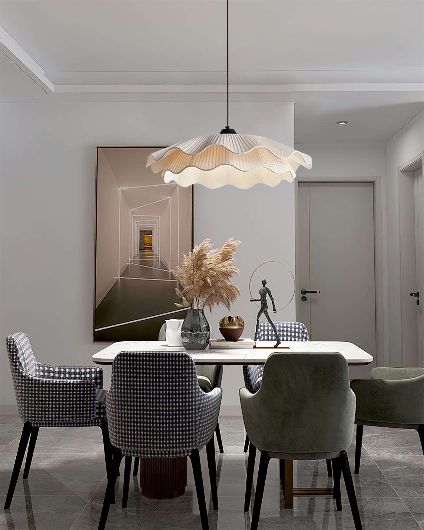 Calavie Wavy Pleated Pendant Light in Soft White - Neutralighting