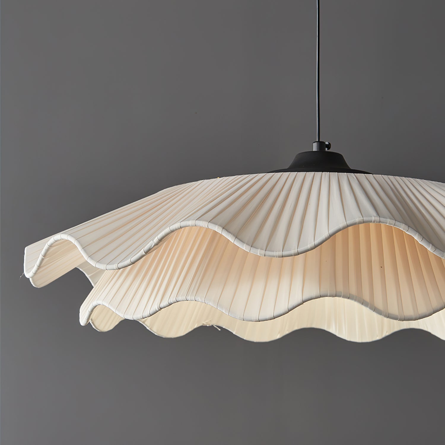 Calavie Wavy Pleated Pendant Light in Soft White - Neutralighting