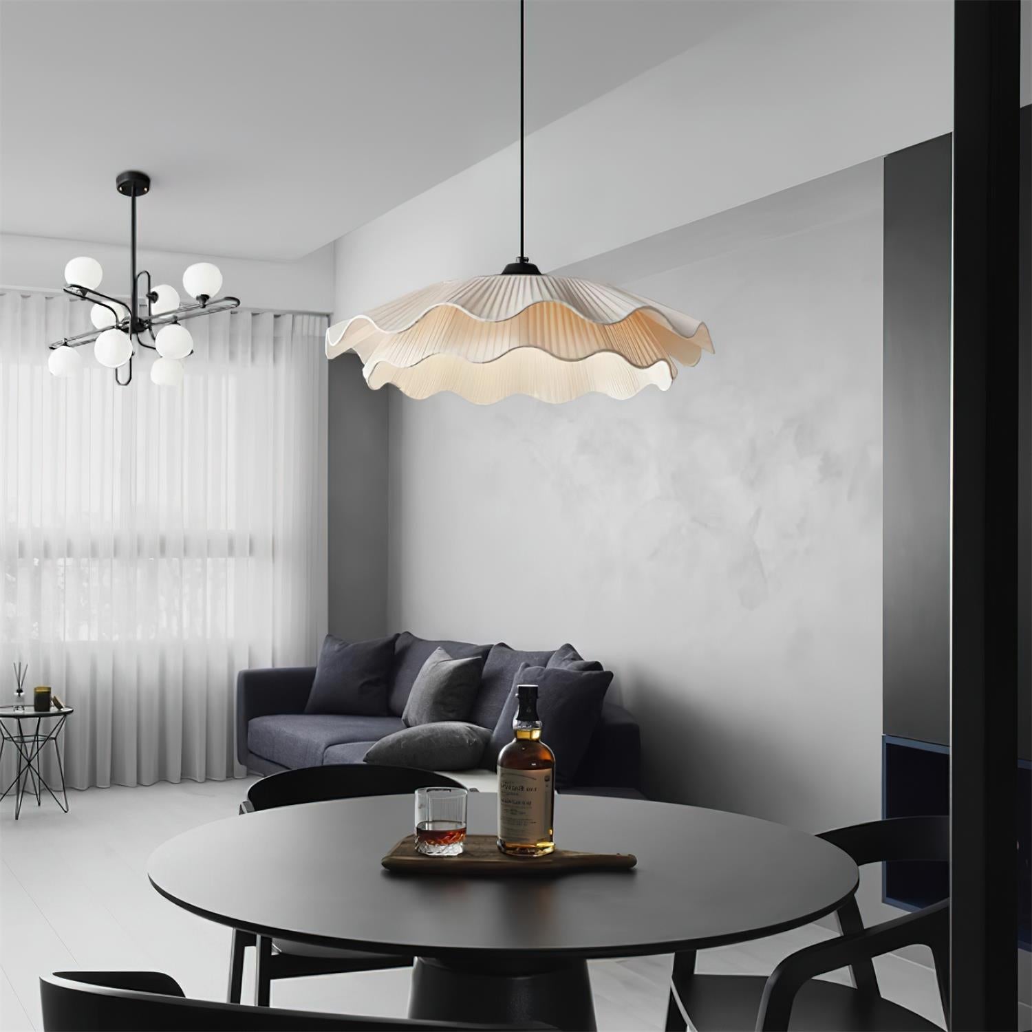 Calavie Wavy Pleated Pendant Light in Soft White - Neutralighting