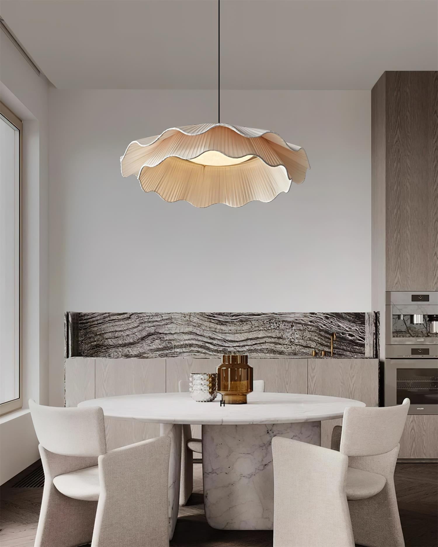 Calavie Wavy Pleated Pendant Light in Soft White - Neutralighting