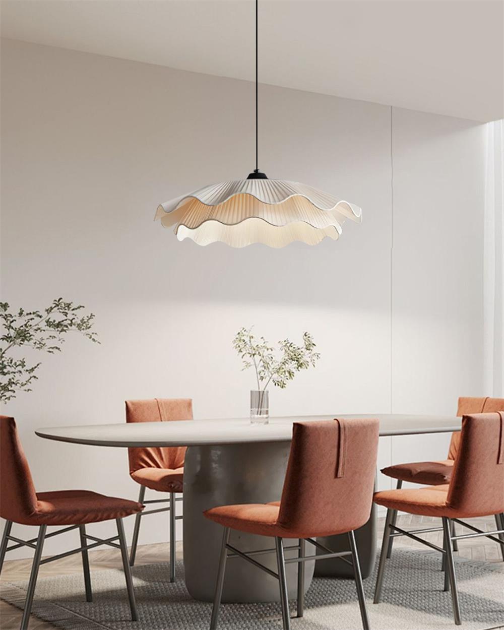 Calavie Wavy Pleated Pendant Light in Soft White - Neutralighting