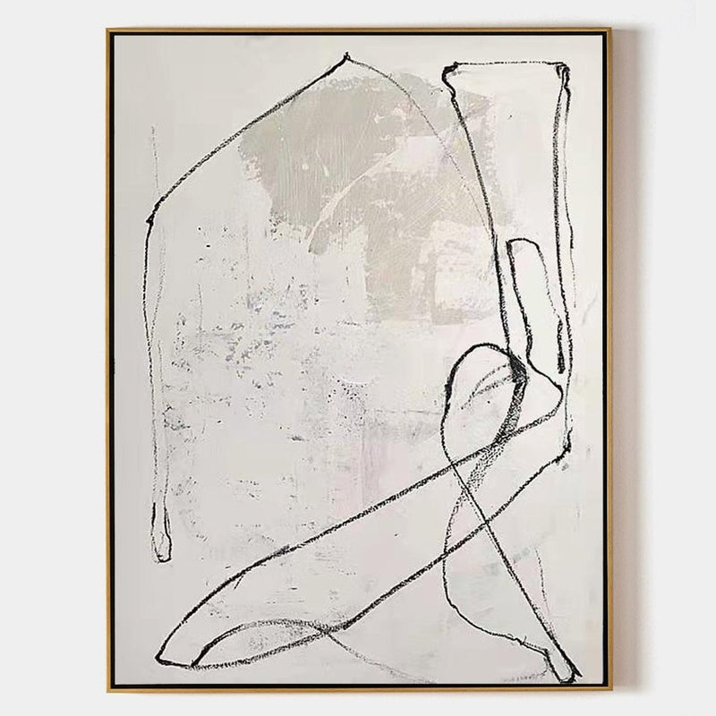 Gestural Monochrome Minimalist Abstract Painting