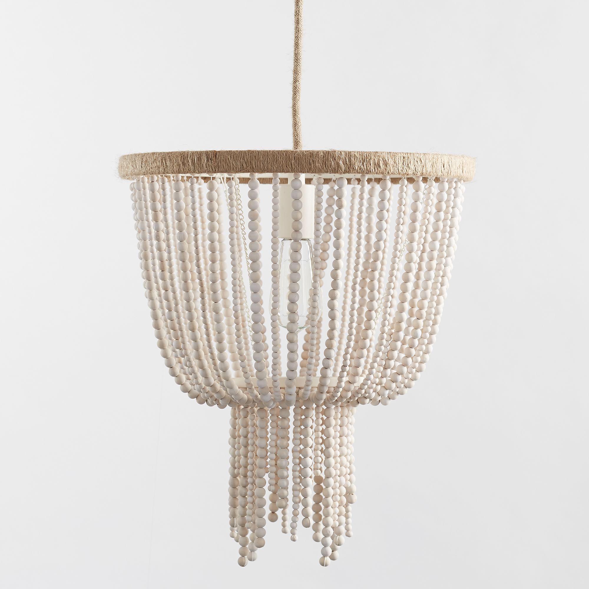 Himinuvyi Modern Beaded Wooden Rope Metal Chandelier - Neutralighting